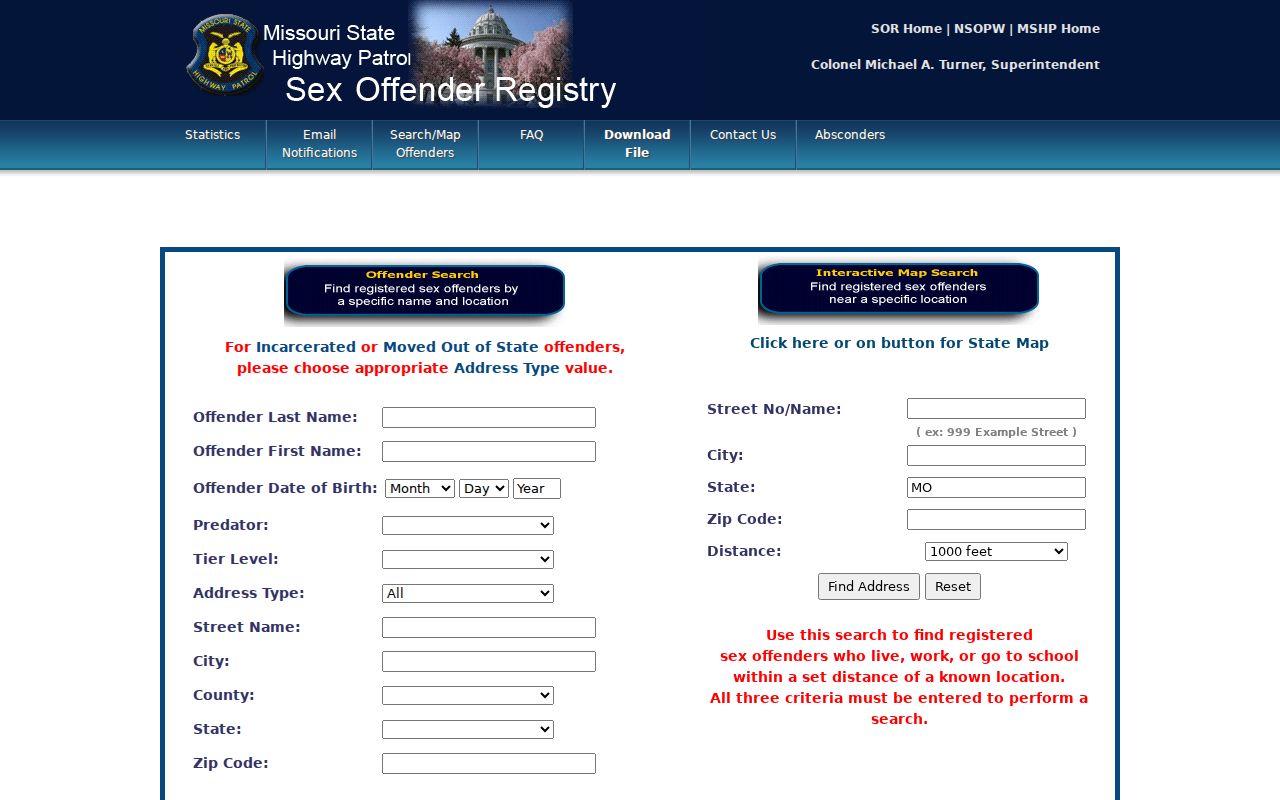 Missouri registry search for a Lafayette County sex offender check